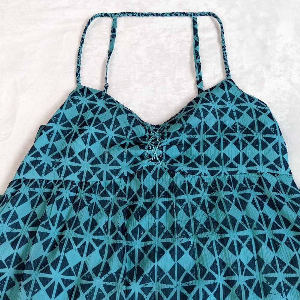 Roxy Solar Eclipse Beachy Blue & Teal Flowy Maxi Dress - Picture 10 of 14